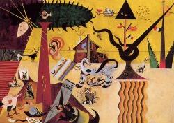 《平铺的田野》，作者:Joan Miró