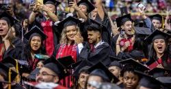Students celebration at Commencement