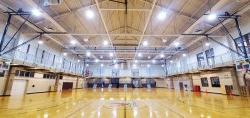 Recreation Center Basketball Courts with newly replaced light fixtures