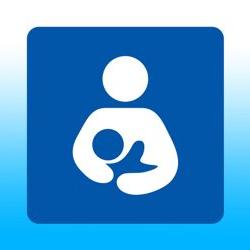 The symbol for a Lactation Room against a blue gradient.